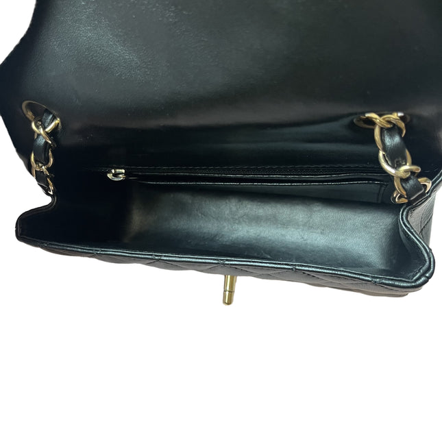 Chanel Classic Flap Rectangular Mini Black Lambskin Leather Gold Hardware, 2016-2017