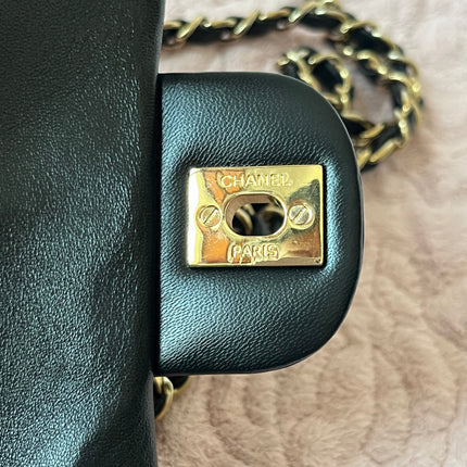Chanel Classic Flap Rectangular Mini Black Lambskin Leather Gold Hardware, 2016-2017