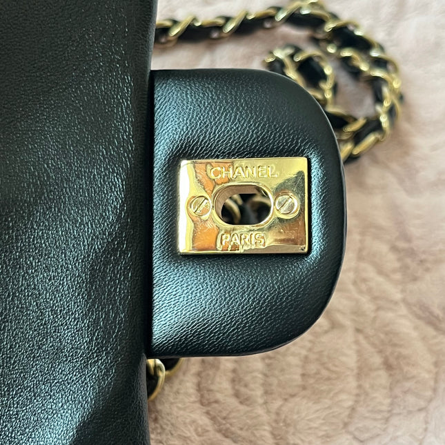 Chanel Classic Flap Rectangular Mini Black Lambskin Leather Gold Hardware, 2016-2017