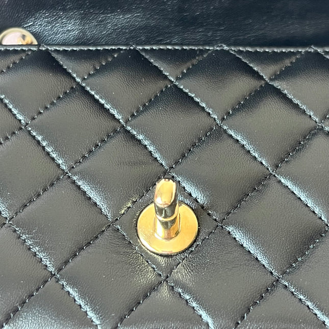 Chanel Classic Flap Rectangular Mini Black Lambskin Leather Gold Hardware, 2016-2017