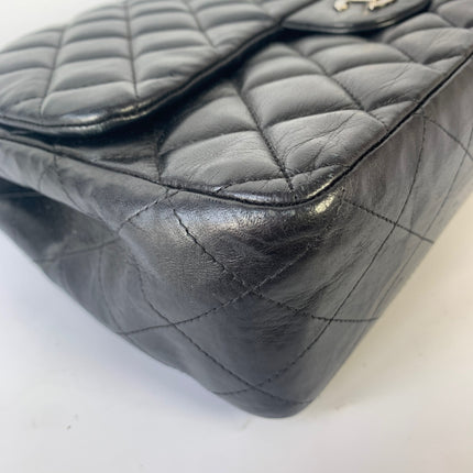 Sold Chanel Classic Flap Jumbo Large Black Lambskin Leather with Silver hardware