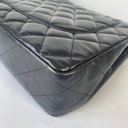 Sold Chanel Classic Flap Jumbo Large Black Lambskin Leather with Silver hardware