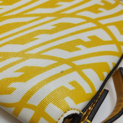Fendi Baguette 1997 Re-edition Yellow Psychedelic Print Canvas Shoulder Bag