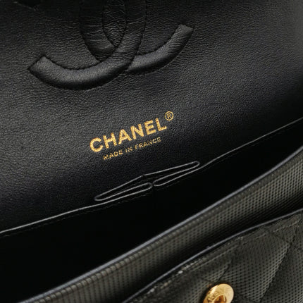 Chanel Classic Flap Medium 2016 Black Pixel Effect Calfskin Leather Gold Hardware