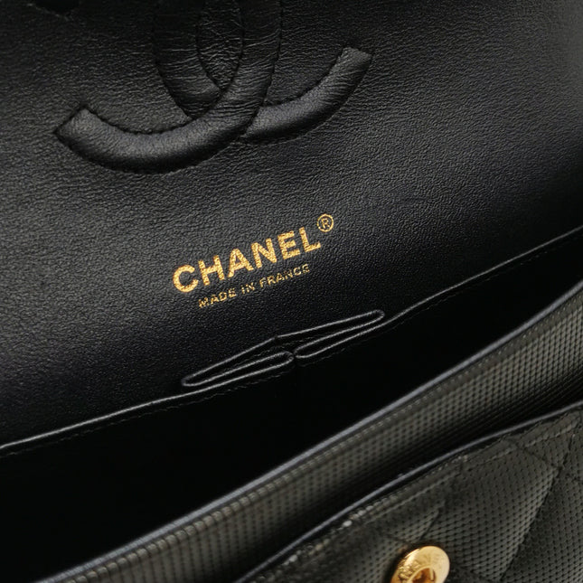 Chanel Classic Flap Medium 2016 Black Pixel Effect Calfskin Leather Gold Hardware