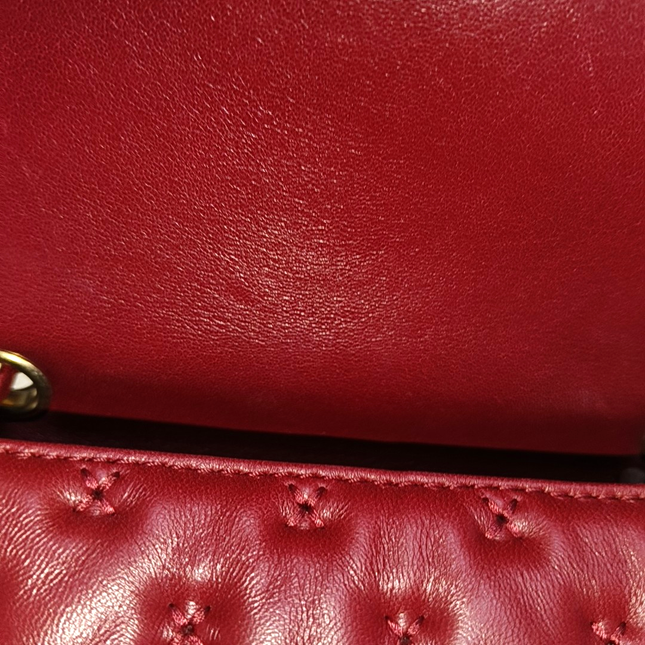 Chanel Paris-Rome Cross Stitch Mini Coco Handle Red Lambskin Crossbody Bag, 2017