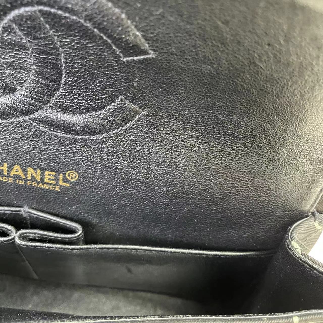 Chanel Classic Flap Diamond Stitch 2002 Black Denim with Coco Logo Prints 24k Gold Hardware