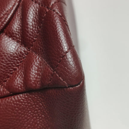 Chanel GST Grand Shopping Tote Burgundy Caviar Leather GM Silver Hardware