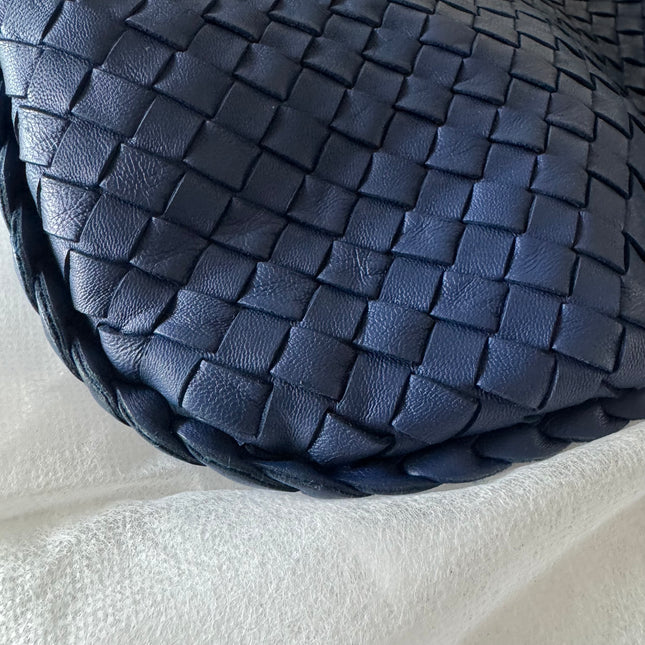 Bottega Veneta Veneta Hobo Large Navy Intrecciato Leather Bag 48cm