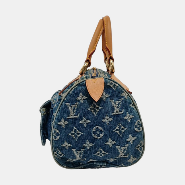 Louis Vuitton Blue Denim Neo Speedy Boston Bag
