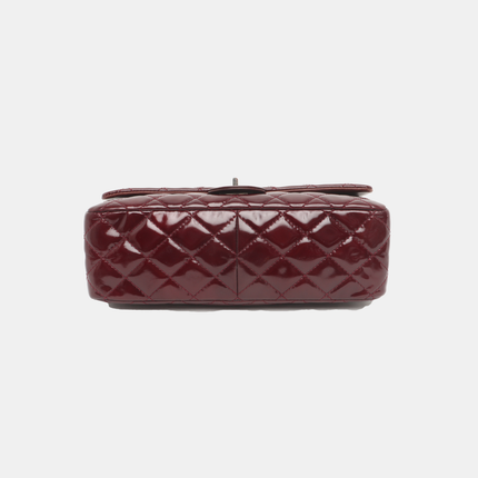 Chanel 2.55 Jumbo Double Flap Burgundy Patent Leather Silver HW 2010