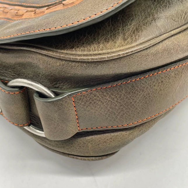 Dior Vintage Gaucho Large Brown Leather Crossbody Bag 36cm