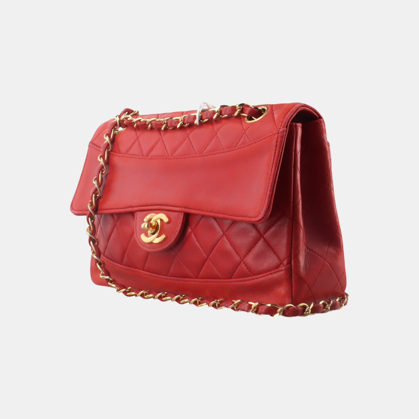 Chanel Classic Flap Vintage 1989 Red Lambskin Leather with 24k Gold Hardware