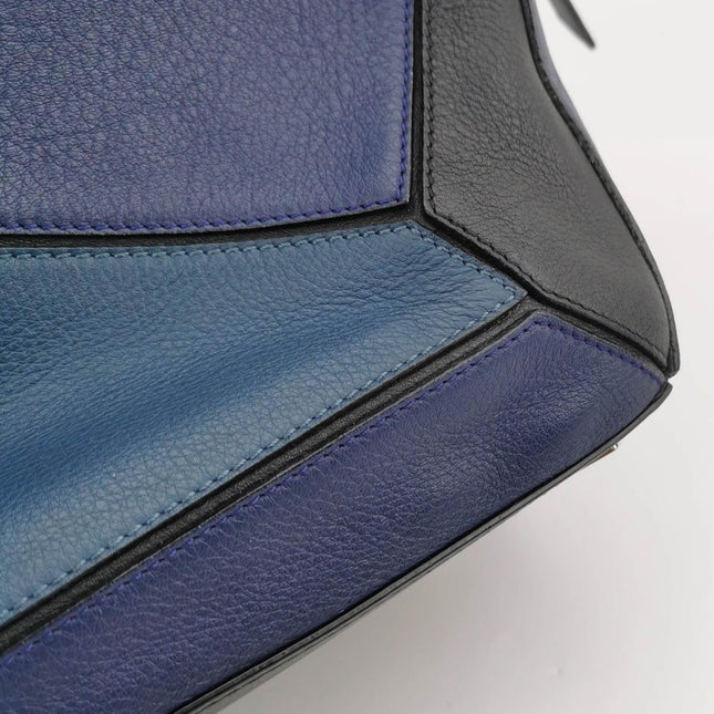 Loewe Puzzle Medium Multicolor Navy Calfskin leather bag
