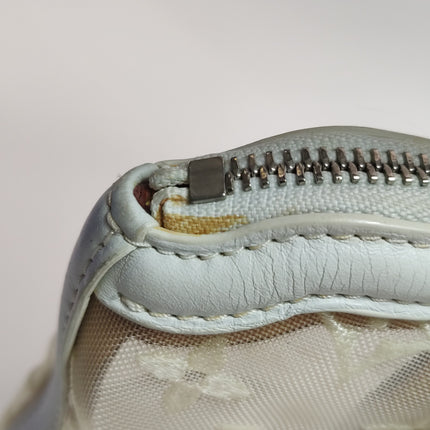 Louis Vuitton Lockit White Mesh Monogram and Leather Handbag