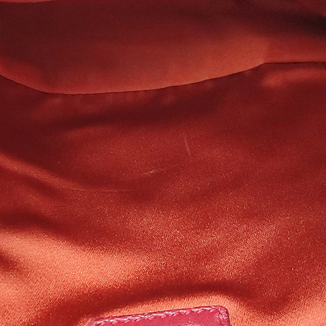 Fendi Mamma Baguette Red Lambskin Leather Silver Hardware