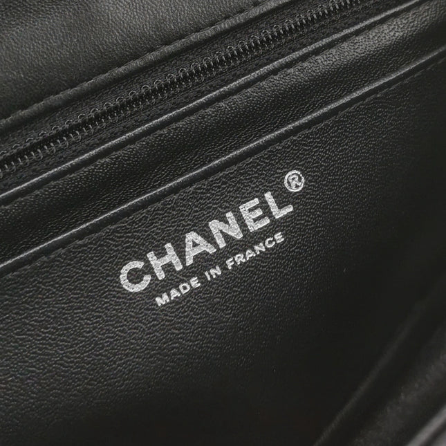 Chanel Classic Flap Mini Black Lambskin Silver Hardware