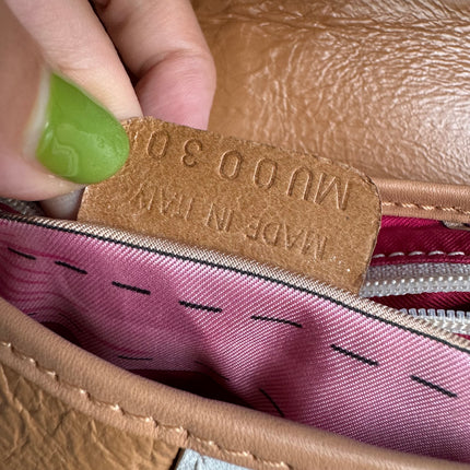 Dior Saddle Vintage Brown Leather and Silk Interior Shoulder Bag