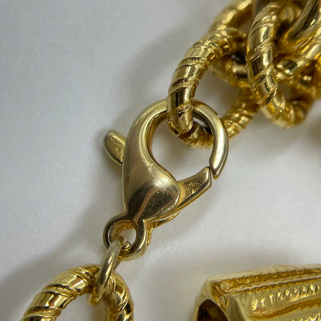 Celine 1990s Vintage Gold-tone Link Charms Bracelet