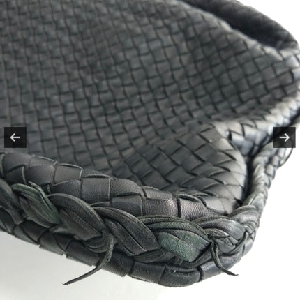 Bottega Veneta Intrecciato Hobo Bag Medium Black Lambskin leather 48cm