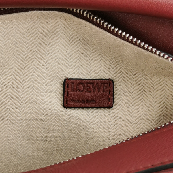 Sold Loewe Puzzle Mini Burgundy Calfskin Leather Crossbody Bag