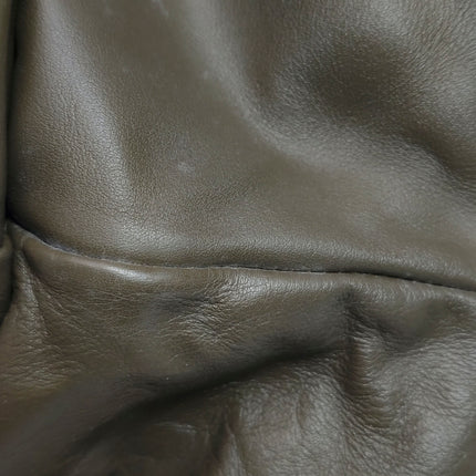 Bottega Veneta Pouch Calfskin Leather Dark Olive Green Large