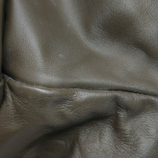 Bottega Veneta Pouch Calfskin Leather Dark Olive Green Large