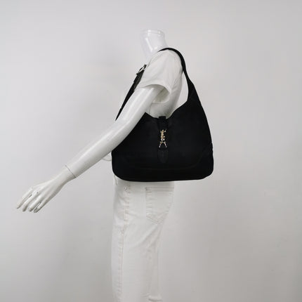 Gucci Jackie 1961 Medium Black Suede Leather Bag