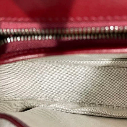 Gucci Bamboo 1947 Small Ancora Red Burgundy Calfskin Leather Top Handle Bag