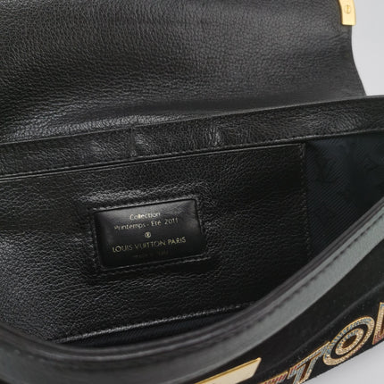 Louis Vuitton Avant-Garde Pochette Clutch Suede Leather Crystal Logo, 2011