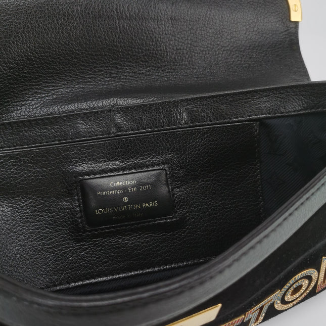 Louis Vuitton Avant-Garde Pochette Clutch Suede Leather Crystal Logo, 2011