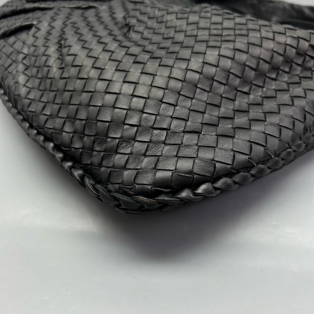 Bottega Veneta Veneta Hobo Maxi Black Leather Pleated 50cm