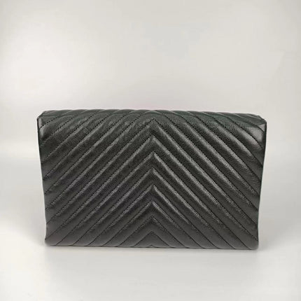 Sold Chanel Chevron Rock The Corner Studded Edge Clutch with Chain