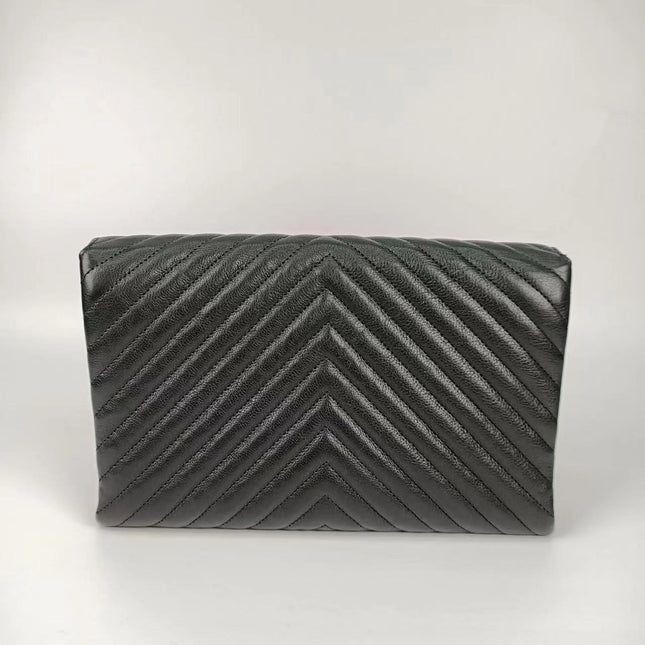 Sold Chanel Chevron Rock The Corner Studded Edge Clutch with Chain