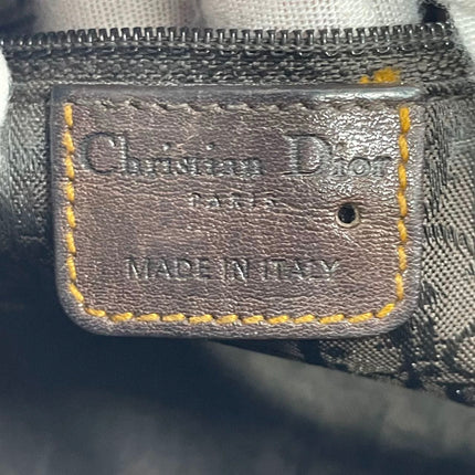 Dior Vintage Gaucho Large Dark Brown Leather Crossbody Bag 36cm