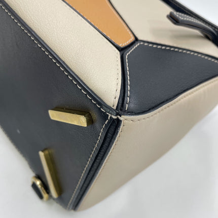 Loewe Puzzle Medium Tricolor Black Yellow Calfskin leather bag