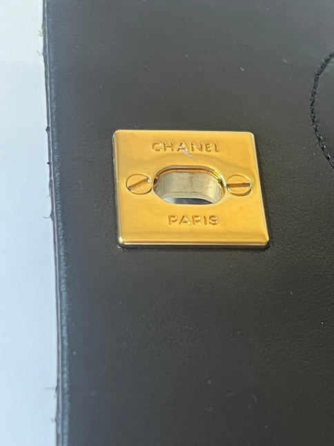 Chanel Classic Flap Mini Vintage 1989-1991 Black Lambskin Leather with 24k Gold Hardware