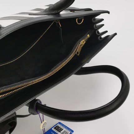 Saint Laurent Sac De Jour Small Black and White Striped Leather Handbag