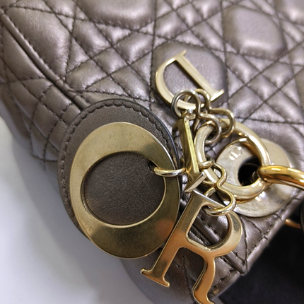 Lady Dior Mini Metallic Copper Gold Cannage Lambskin Gold Hardware Chain Strap