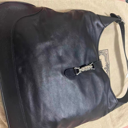 Gucci Jackie 1961 Large Black Calfskin Leather With Long Strap