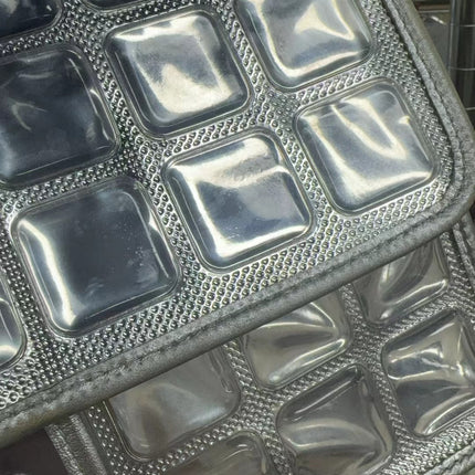 Sold Chanel Ice Cube Chocolate Bar Classic Flap Metallic Silver PVC with Leather