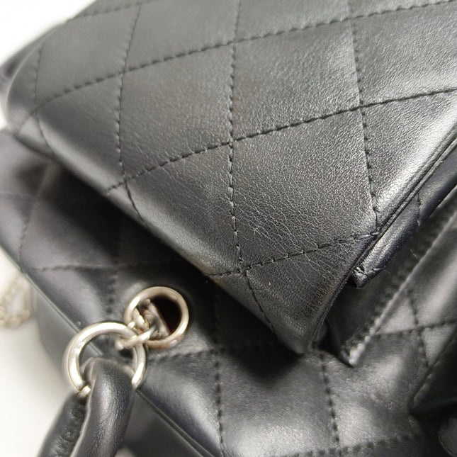 Chanel Cambon Multi-pocket Ligne Reporter Bag Medium Black CC on Black Calfskin Leather