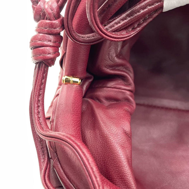 Bottega Veneta Pouch Mini Intrecciato Burgundy Leather Crossbody Bag