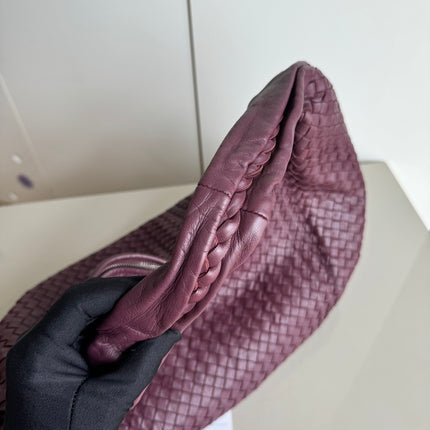 Sold Bottega Veneta Belly Hobo Intrecciato Burgundy Large 50cm