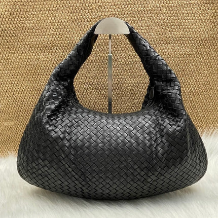 Bottega Veneta Veneta Hobo Black Leather Bag Large 48cm-Luxbags