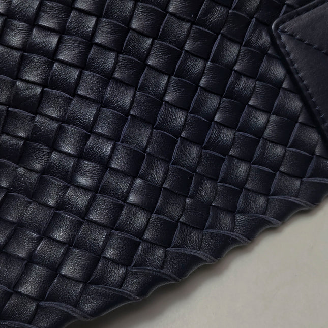 Bottega Veneta Cabat MM Intreccio Leather Tote Bag Navy 40cm