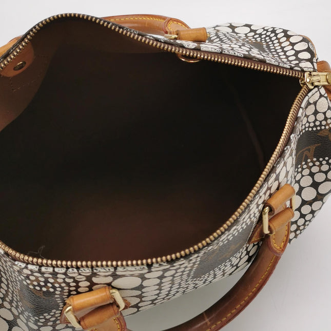 Louis Vuitton Kusama Town Speedy 30 White Top Handle Bag