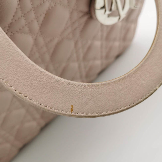 Sold Lady Dior 2012 Large Bag Pink Lambskin Cannage Leather
