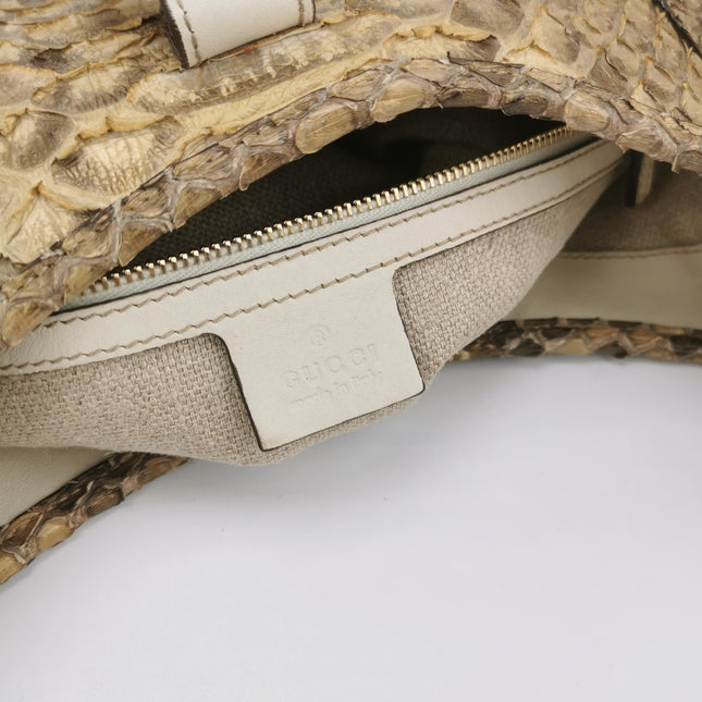 Gucci Jackie Vintage Camel Python Leather Rare