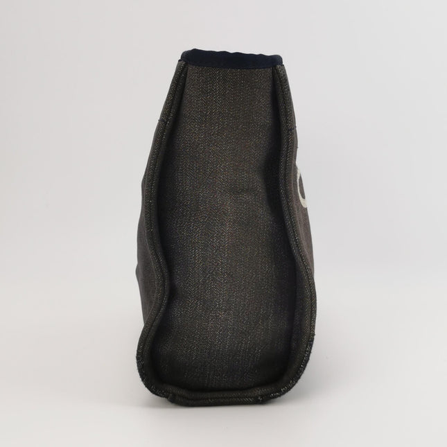 Chanel North South Deauville Tote Small Navy Denim Top Handle Shoulder Bag, 2012-2013